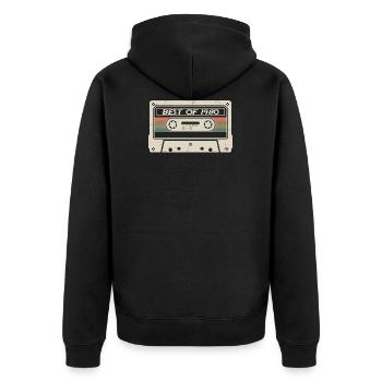 Best Of 1980 Birthday Cassette Retro Vintage Gift - Unisex Premium Organic Zip Hoodie - black - Back - Nico (187cm)
