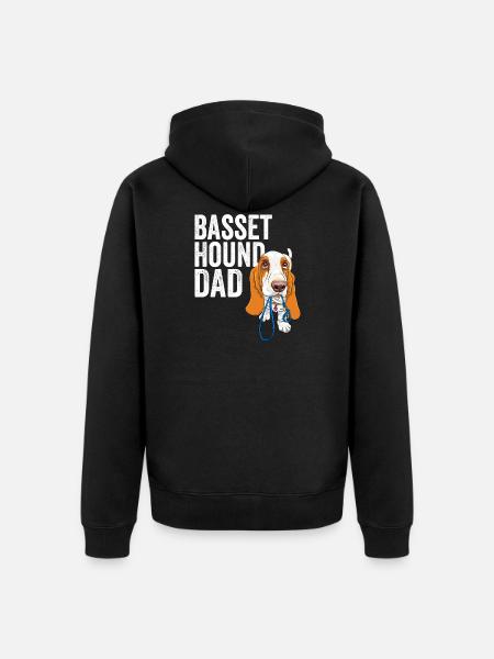 Basset Hound Dad - Unisex Premium Organic Zip Hoodie - black