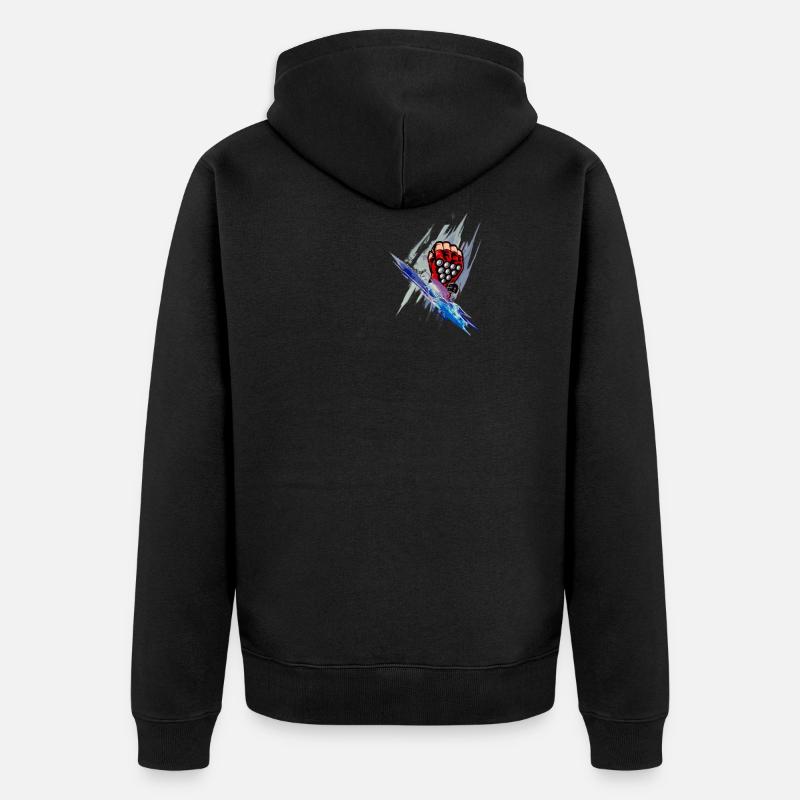 art de gant de combattant - Veste à capuche bio Premium Unisexe - noir