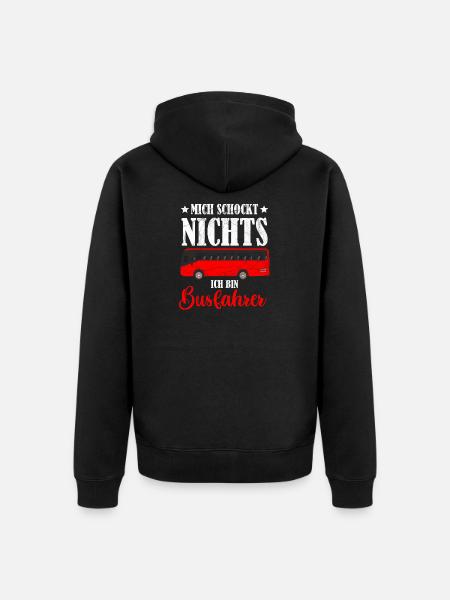 Busfahrer T-Shirt Herren und Damen Retro Geschenk - Unisex Premium Bio Zip Hoodie - Schwarz