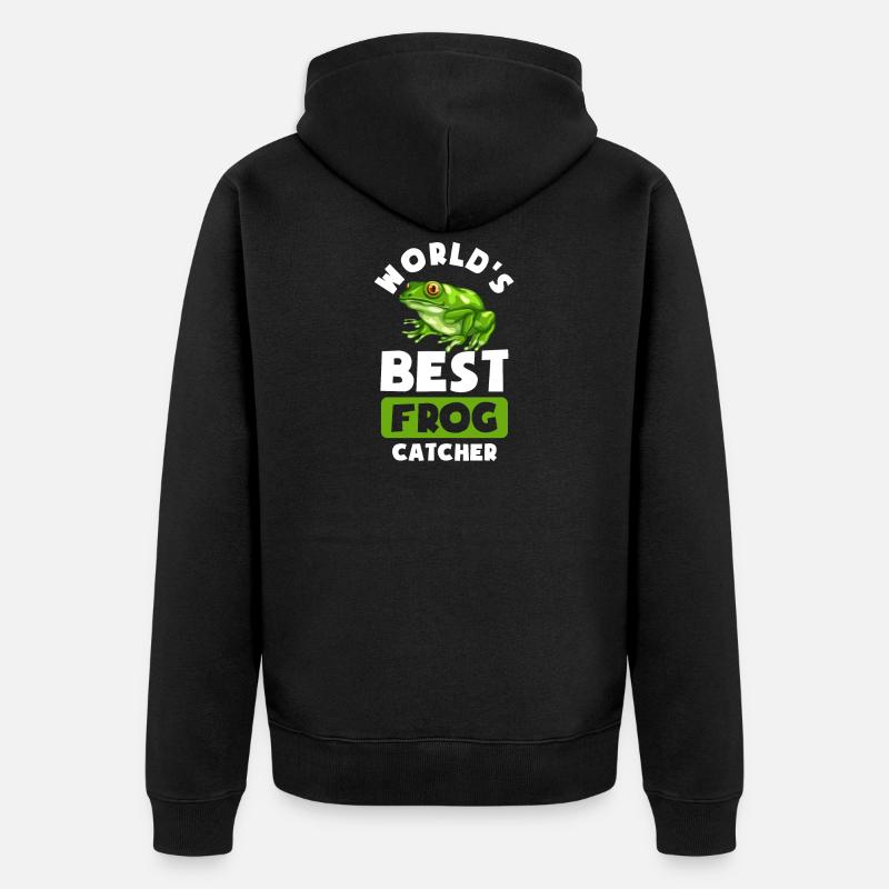 Meilleur attrape-grenouille - Veste à capuche bio Premium Unisexe - noir