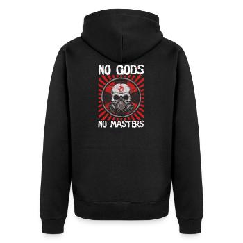 Pas de dieux, pas de maîtres Volunt anarchiste - Veste à capuche bio Premium Unisexe - noir - Dos - Nico (187cm)