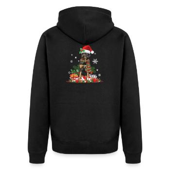 Rottweiler Noël - Veste à capuche bio Premium Unisexe - noir - Dos - Nico (187cm)