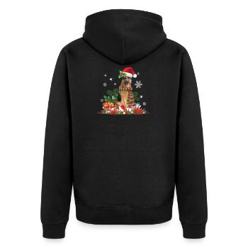 Deutscher Schäferhund Weihnachten - Unisex Premium Bio Zip Hoodie - Schwarz - Hinten - Nico (187cm)