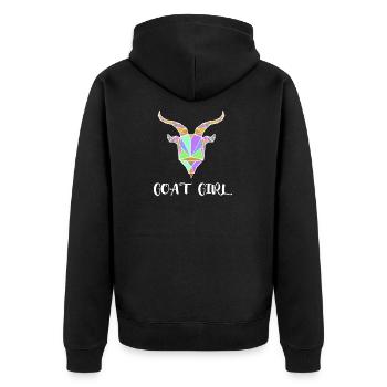 Goat Girl I Love Goats Gift Idea Goat Lover - Veste à capuche bio Premium Unisexe - noir - Dos - Nico (187cm)