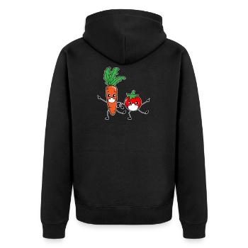 Légumes dansants avec masque thé végétalien végétarien - Veste à capuche bio Premium Unisexe - noir - Dos - Nico (187cm)