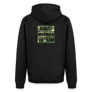 Bonne matinée le vietnam - Veste à capuche bio Premium Unisexe - noir - Dos - Nico (187cm)