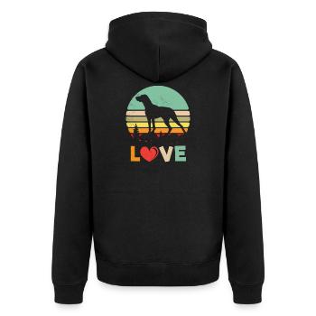 Chemise de chien de pointeur allemand rétro Love - - Veste à capuche bio Premium Unisexe - noir - Dos - Nico (187cm)