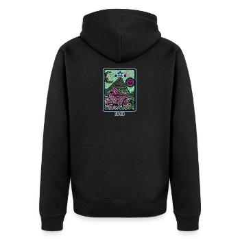Bicycle Day Hoffmann LSD Acid Trip Psychedelic - Unisex Premium Organic Zip Hoodie - black - Back - Nico (187cm)