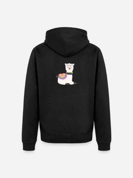 Sleeping alpaca - Unisex Premium Organic Zip Hoodie - black
