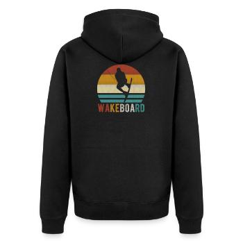 Wakeboard Wakeboarder Wakeboarding Wake retro - Unisex Premium Bio Zip Hoodie - Schwarz - Hinten - Nico (187cm)