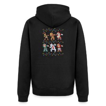 Dabbing Santa Reindeer Elf Bear Gingerbread Gifts - Unisex Premium Bio Zip Hoodie - Schwarz - Hinten - Nico (187cm)