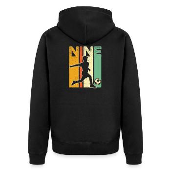 9. Geburtstag Fußballtrikot - 9 Jahre altes Fußballspiel - Unisex Premium Bio Zip Hoodie - Schwarz - Hinten - Nico (187cm)