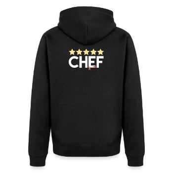Star chef gift - Unisex Premium Organic Zip Hoodie - black - Back - Nico (187cm)