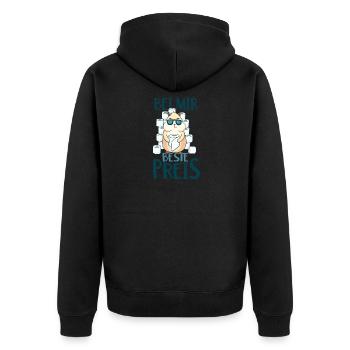 Klopapier WC Papier Hamstereinkauf Meme Hamstern - Unisex Premium Bio Zip Hoodie - Schwarz - Hinten - Nico (187cm)