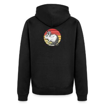 Degu Retro Sunset Rodent Gift Shrub Rat - Unisex Premium Organic Zip Hoodie - black - Back - Nico (187cm)
