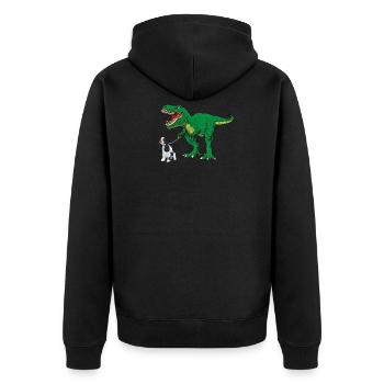 Mignon T Rex Dinosaur Dog Walking Cocker Spaniel Garçon - Veste à capuche bio Premium Unisexe - noir - Dos - Nico (187cm)