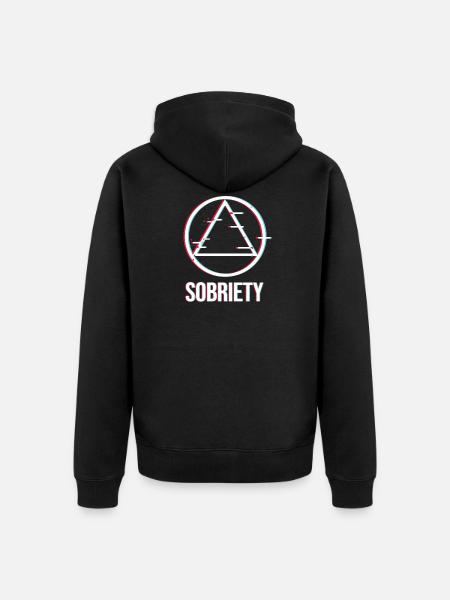 Alcoholic AA Anonymous Sobriety - Unisex Premium Organic Zip Hoodie - black