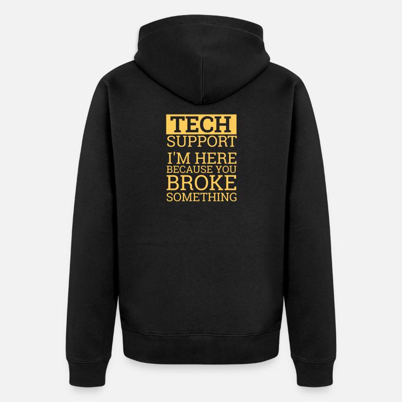 « Tech Support » | Helpdesk - Veste à capuche bio Premium Unisexe - noir
