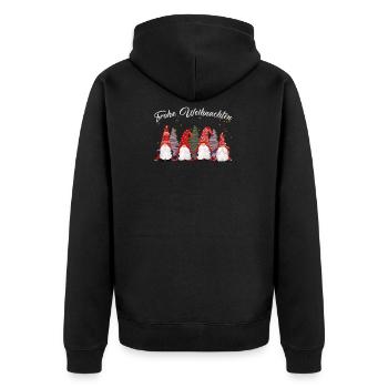 Gnom Wichtel Wichtel Figuren Weihnachten Geschenk - Unisex Premium Bio Zip Hoodie - Schwarz - Hinten - Nico (187cm)
