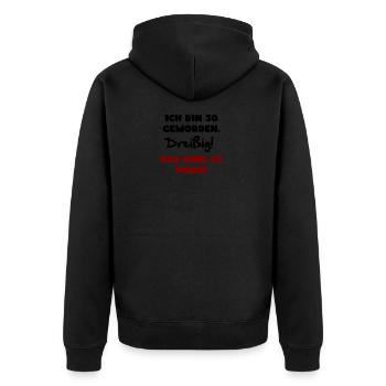30. Geburtstag Zahl 30. Geburtstagskarte Geschenk - Unisex Premium Bio Zip Hoodie - Schwarz - Hinten - Nico (187cm)