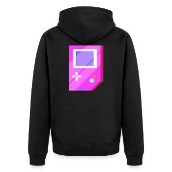 Retro Video Games Vintage Geschenk - Unisex Premium Bio Zip Hoodie - Schwarz - Hinten - Nico (187cm)