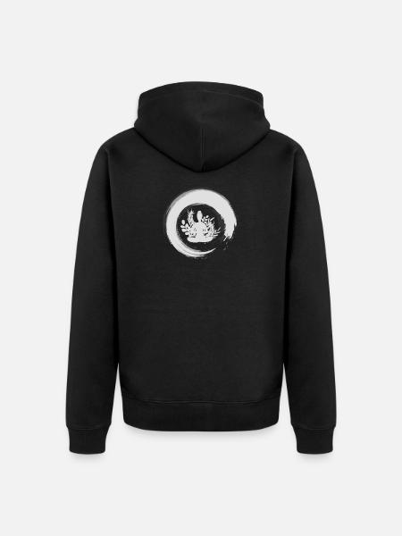 Zen Circle Buddhism - Unisex Premium Organic Zip Hoodie - black