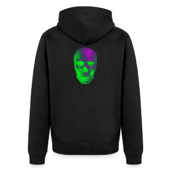 crâne grunge néon parti soleil tendance style esthétique - Veste à capuche bio Premium Unisexe - noir - Dos - Nico (187cm)