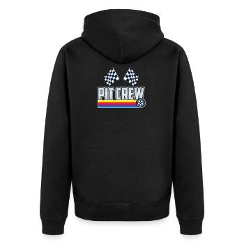 Pit Crew Racing Car Driver Gift Idea Pit Crew - Unisex Premium Bio Zip Hoodie - Schwarz - Hinten - Nico (187cm)