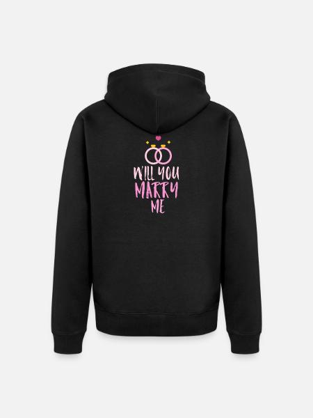 Will you marry me - Unisex Premium Organic Zip Hoodie - black