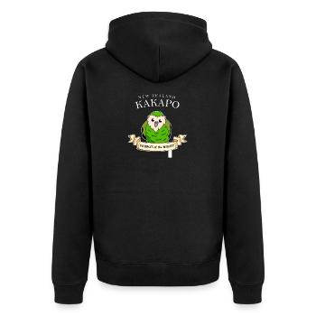 Lustiges Geschenk für Kakapo Papagei Neuseeland - Unisex Premium Bio Zip Hoodie - Schwarz - Hinten - Nico (187cm)