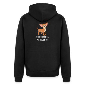 Chihuahua Mom pour les femmes propriétaires de chiens - Veste à capuche bio Premium Unisexe - noir - Dos - Nico (187cm)