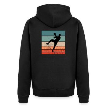 Handball handball player handball throw - Unisex Premium Organic Zip Hoodie - black - Back - Nico (187cm)