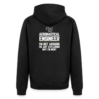 Aeronautical engineer I'm Not Arguing I'm Just - Unisex Premium Organic Zip Hoodie - black - Back - Nico (187cm)