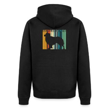 Retro Australian Shepherd Shirt - Vintage Style - - Unisex Premium Organic Zip Hoodie - black - Back - Nico (187cm)