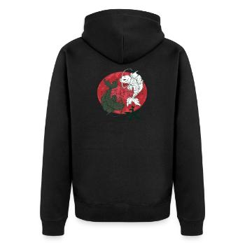 Koi Pisces Yin&Yang Zodiac Sign - Unisex Premium Organic Zip Hoodie - black - Back - Nico (187cm)