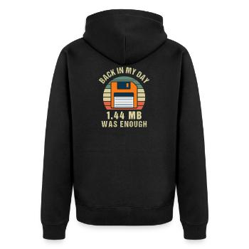 Programmer Floppy Disk Retro Gift - Unisex Premium Organic Zip Hoodie - black - Back - Nico (187cm)
