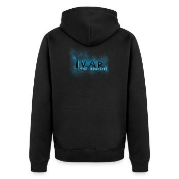 Ivar the boneless Geschenk nordische Wikinger Myth - Unisex Premium Bio Zip Hoodie - Schwarz - Hinten - Nico (187cm)