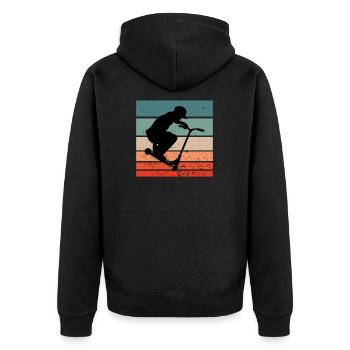 Scooter Roller Skater Tricks - Unisex Premium Bio Zip Hoodie - Schwarz - Hinten - Nico (187cm)