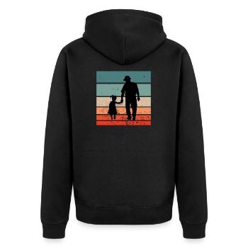 Father daughter love family family love dad - Unisex Premium Organic Zip Hoodie - black - Back - Nico (187cm)