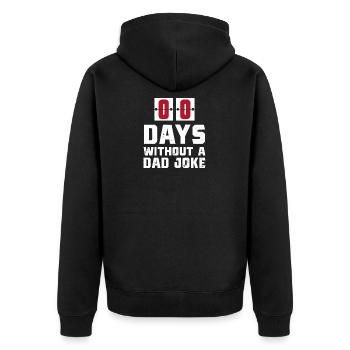 Null Tage ohne Papa Witz - Unisex Premium Bio Zip Hoodie - Schwarz - Hinten - Nico (187cm)