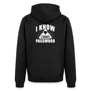 Cadeau de mot de passe de cybersécurité pirate - Veste à capuche bio Premium Unisexe - noir - Dos - Nico (187cm)