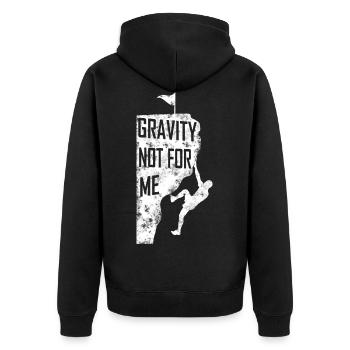 Klettern Bouldern Sportkletterer Geschenk - Unisex Premium Bio Zip Hoodie - Schwarz - Hinten - Nico (187cm)