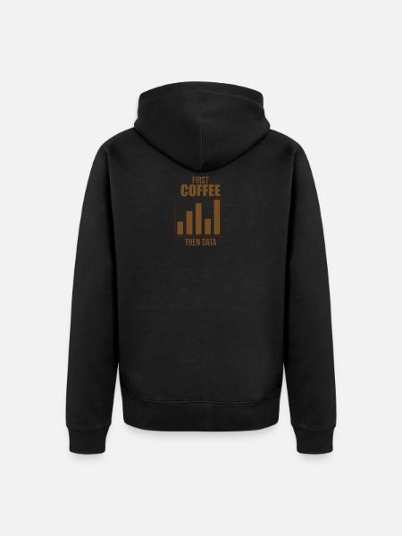 Data Analyst Analytics Kaffeeliebhaber Geschenk - Unisex Premium Bio Zip Hoodie - Schwarz