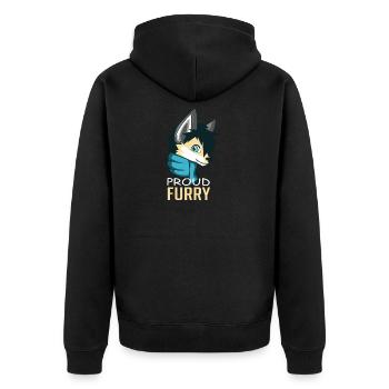 Stolzer Furry Haustierbesitzer oder Liebhaber Gesc - Unisex Premium Bio Zip Hoodie - Schwarz - Hinten - Nico (187cm)