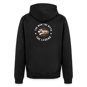 Papa The Man The Myth The Legend Father's Day Gift - Unisex Premium Organic Zip Hoodie - black - Back - Nico (187cm)