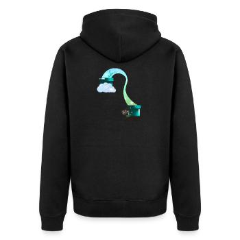 Contraste au-dessus et au-dessous du ciel - Veste à capuche bio Premium Unisexe - noir - Dos - Nico (187cm)