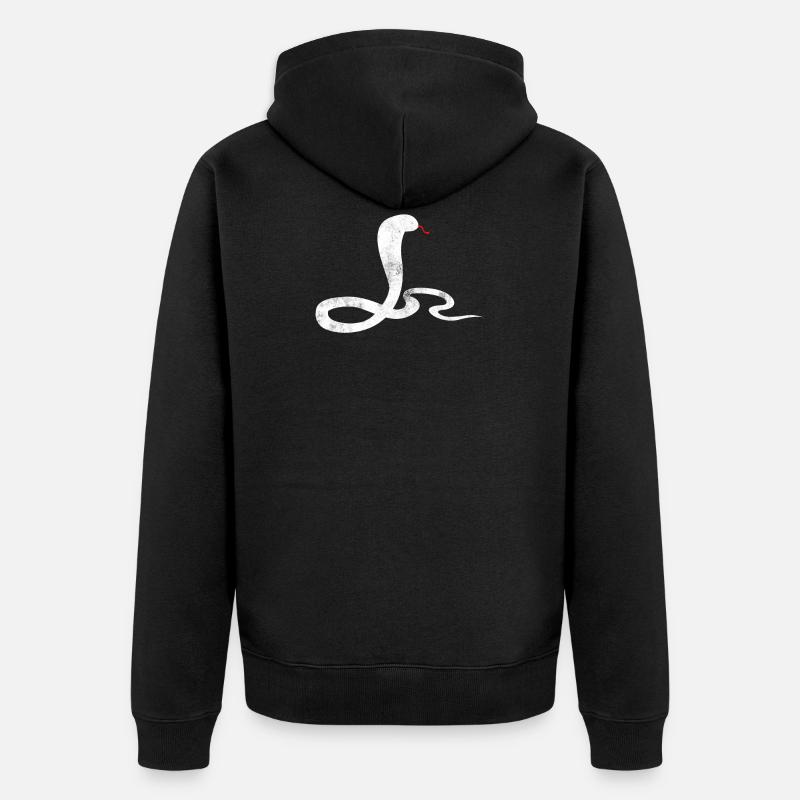 Serpent Langue rouge - Veste à capuche bio Premium Unisexe - noir
