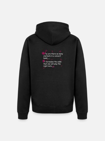 Clarinet joke clarinet gift - Unisex Premium Organic Zip Hoodie - black