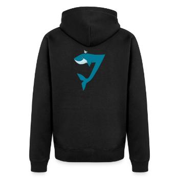 Funny Whale Birthday Boy Kid Gift 7th 7 Party - Unisex Premium Bio Zip Hoodie - Schwarz - Hinten - Nico (187cm)
